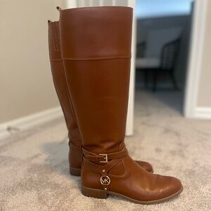 Michael Kors tan leather riding boots